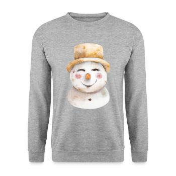 Tête de bonhomme de neige Rétro - Sweat-shirt Unisexe - gris chiné - Devant - Alina (178cm) & Michal (187cm)