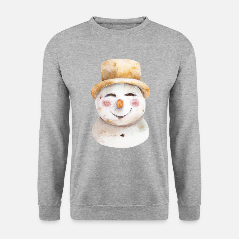Snowman Head Retro - Unisex Sweatshirt - salt & pepper