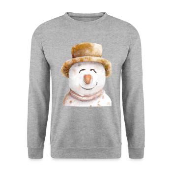Retro Snowman Head - Unisex Sweatshirt - salt & pepper - Front - Alina (178cm) & Michal (187cm)