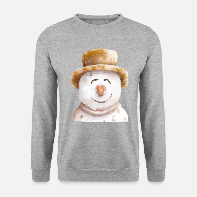 Retro Snowman Head - Unisex Sweatshirt - salt & pepper
