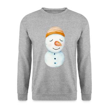 Retro Snowman - Unisex Sweatshirt - salt & pepper - Front - Alina (178cm) & Michal (187cm)
