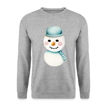 Retro Snowman Head - Unisex Sweatshirt - salt & pepper - Front - Alina (178cm) & Michal (187cm)