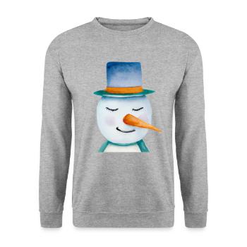 Snowman Head - Unisex Sweatshirt - salt & pepper - Front - Alina (178cm) & Michal (187cm)