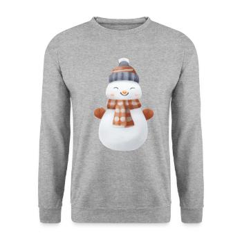 Vintage snowman with scarf - Unisex Sweatshirt - salt & pepper - Front - Alina (178cm) & Michal (187cm)