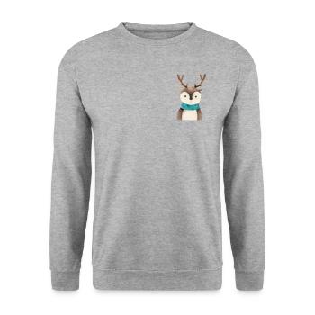 Aquarelle Poche poitrine de cerf - Sweat-shirt Unisexe - gris chiné - Devant - Alina (178cm) & Michal (187cm)