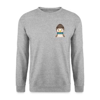 Penguin breast pocket - Unisex Sweatshirt - salt & pepper - Front - Alina (178cm) & Michal (187cm)
