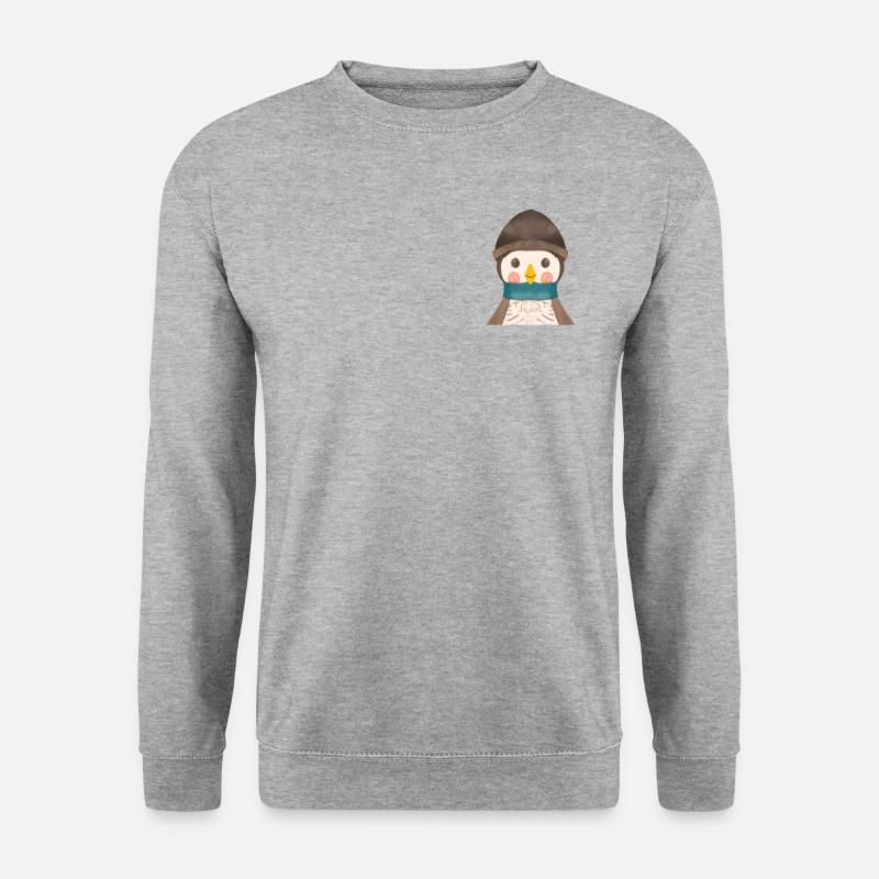 Poche de poitrine de pingouin - Sweat-shirt Unisexe - gris chiné