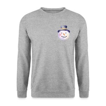Vintage Winter Snowman Head - Unisex Sweatshirt - salt & pepper - Front - Alina (178cm) & Michal (187cm)