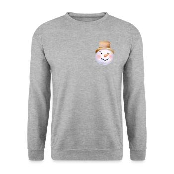 Vintage Winter Snowman Chest Bag - Unisex Sweatshirt - salt & pepper - Front - Alina (178cm) & Michal (187cm)