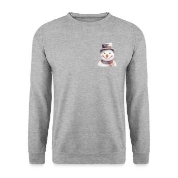 Retro Winter Snowman Head - Unisex Sweatshirt - salt & pepper - Front - Alina (178cm) & Michal (187cm)