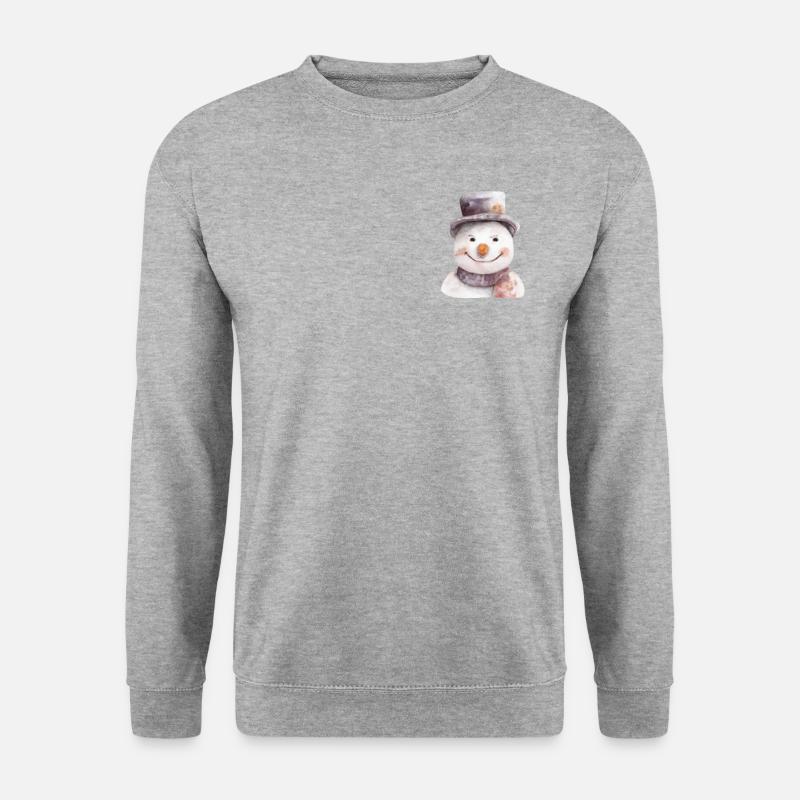Retro Winter Snowman Head - Unisex Sweatshirt - salt & pepper