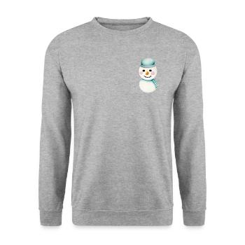 Retro Snowman Face Chest Pocket - Unisex Sweatshirt - salt & pepper - Front - Alina (178cm) & Michal (187cm)