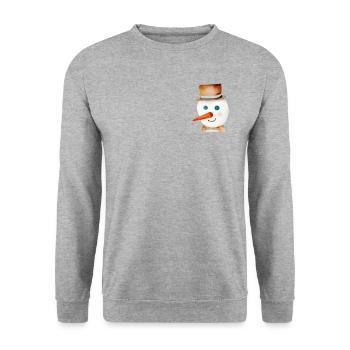 Vintage Snowman Face Chest Pocket - Unisex Sweatshirt - salt & pepper - Front - Alina (178cm) & Michal (187cm)