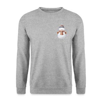 Vintage Snowman Face - Unisex Sweatshirt - salt & pepper - Front - Alina (178cm) & Michal (187cm)