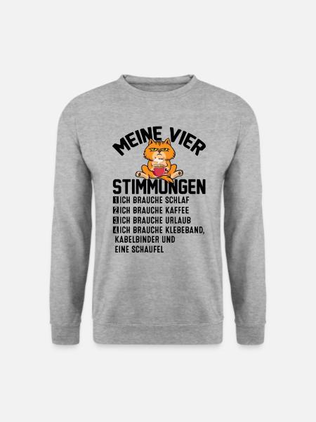 Meine Vier Stimmungen - Unisex Pullover - Weißgrau meliert