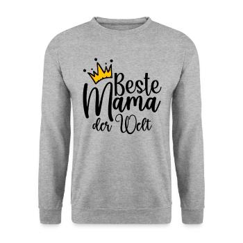 Beste Mama Der Welt - Unisex Pullover - Weißgrau meliert - Vorne - Alina (178cm) & Michal (187cm)