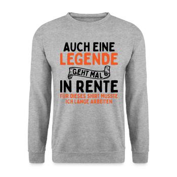 Auch Eine Legende Geht In Rente - Unisex Pullover - Weißgrau meliert - Vorne - Alina (178cm) & Michal (187cm)