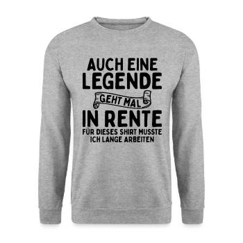 Auch Eine Legende Geht In Rente - Unisex Pullover - Weißgrau meliert - Vorne - Alina (178cm) & Michal (187cm)
