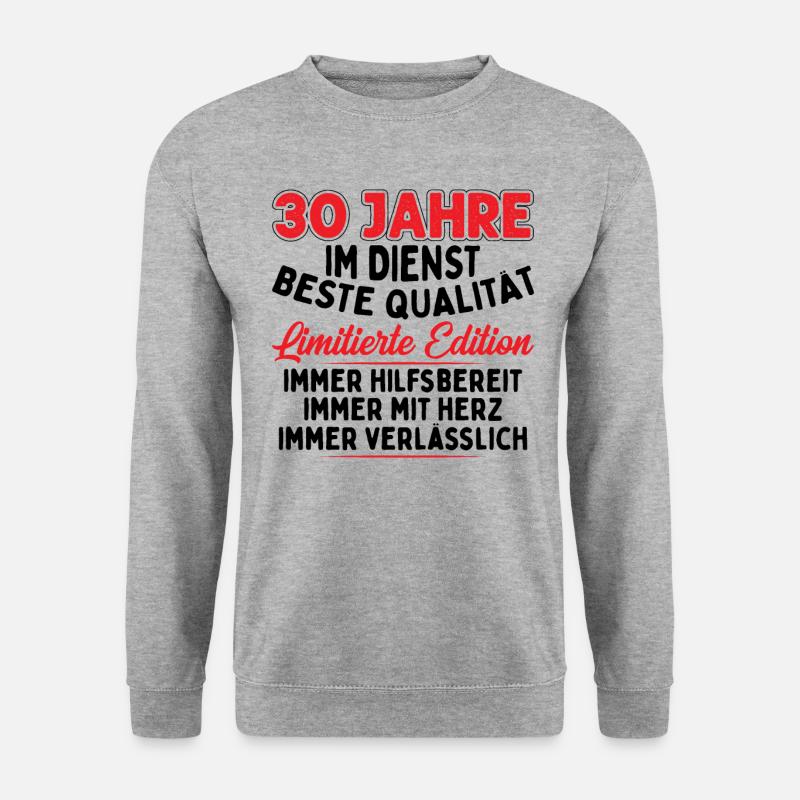 30 Jahre Im Dienst - Unisex Pullover - Weißgrau meliert
