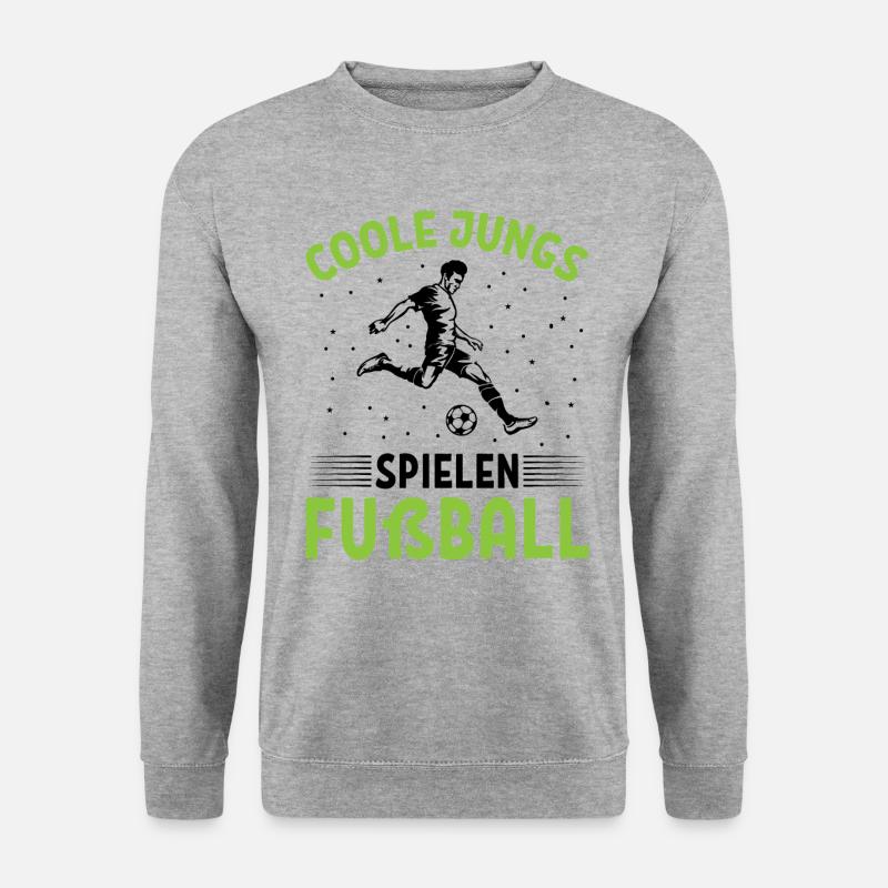 Coole Jungs Spielen Fußball - Unisex Pullover - Weißgrau meliert