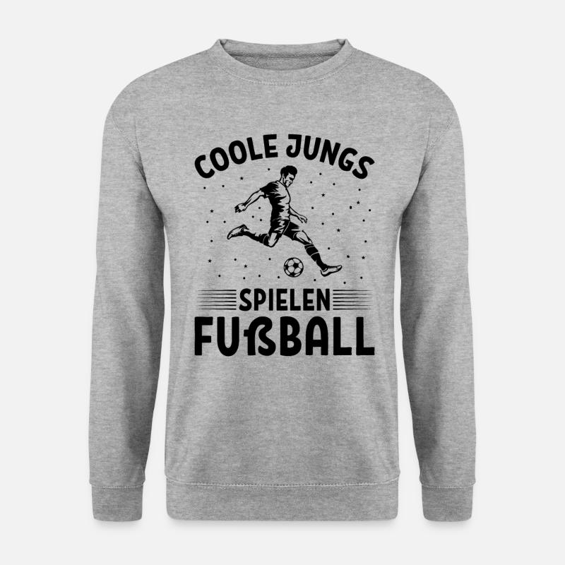 Coole Jungs Spielen Fußball - Unisex Pullover - Weißgrau meliert