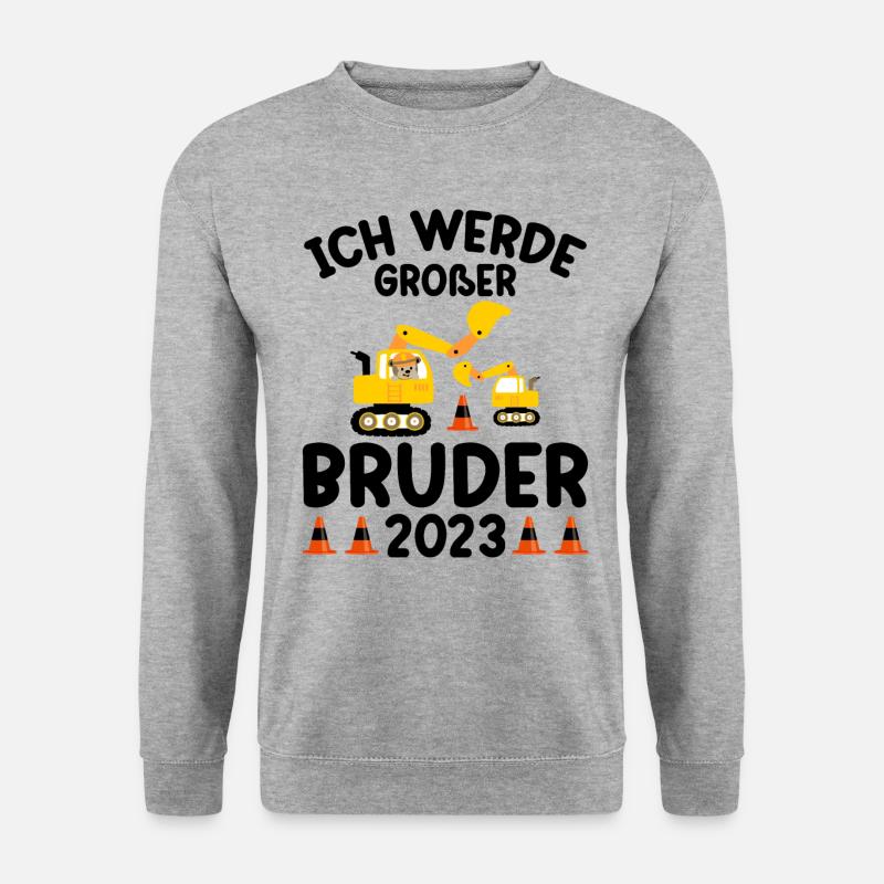 Ich Werde Großer Bruder 2023 - Unisex Pullover - Weißgrau meliert