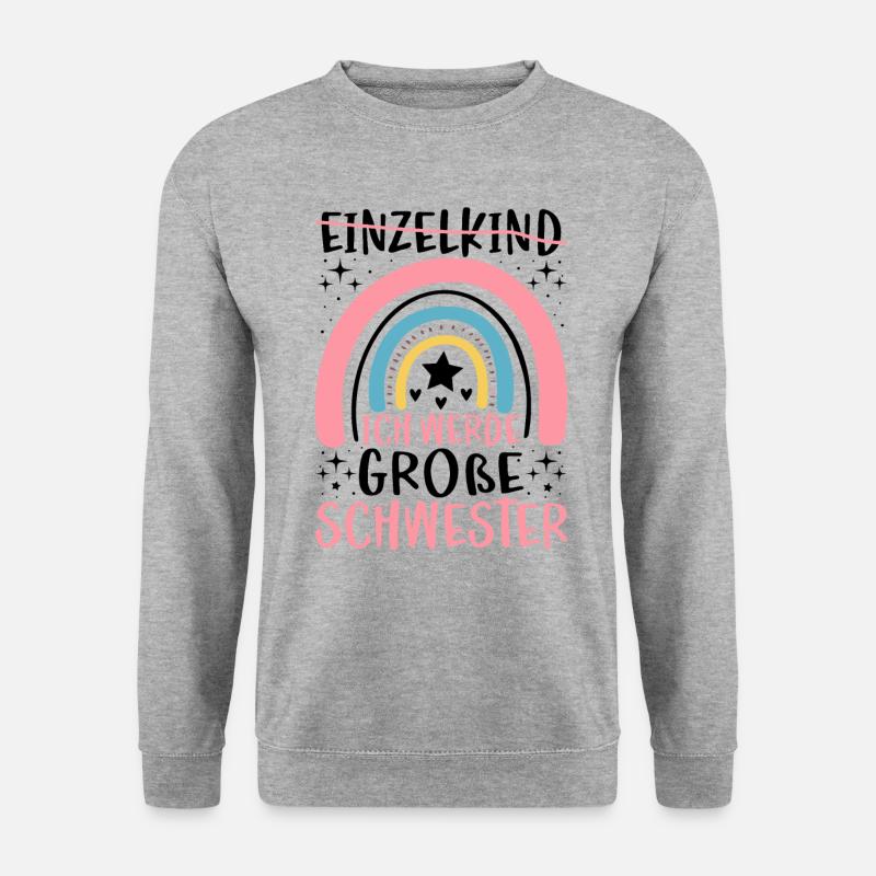 Ich Werde Große Schwester - Unisex Pullover - Weißgrau meliert
