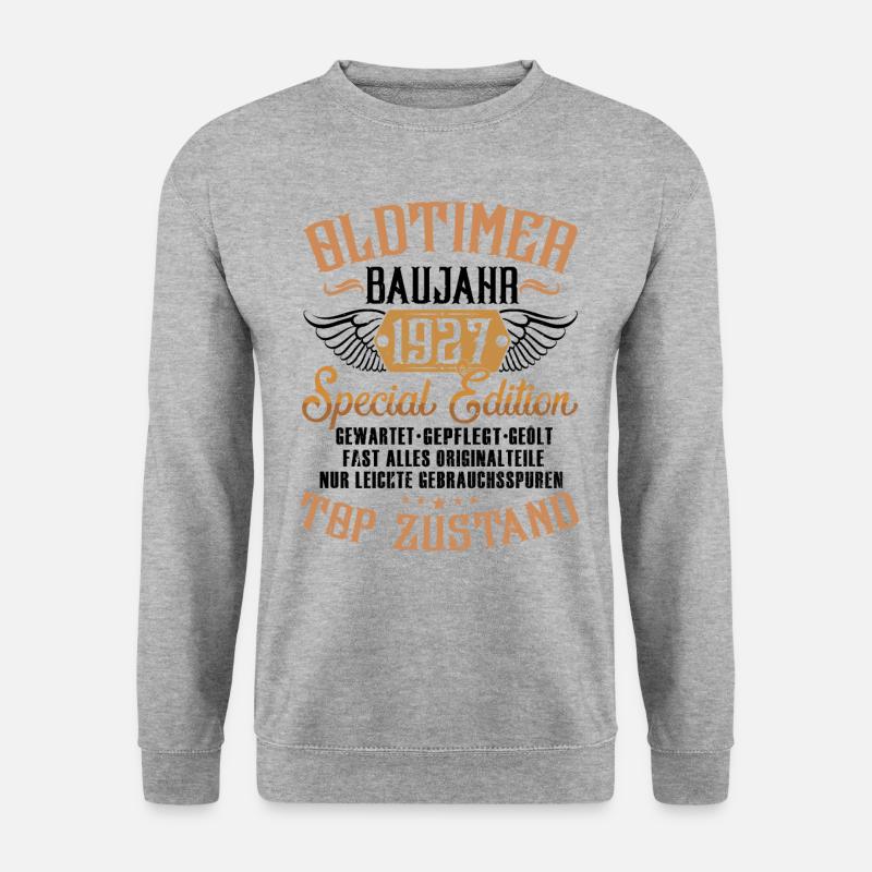 Oldtimer Baujahr 1927 - Unisex Pullover - Weißgrau meliert