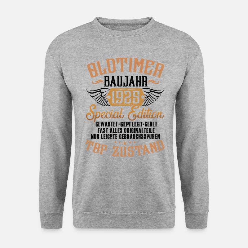Oldtimer Baujahr 1925 - Unisex Pullover - Weißgrau meliert