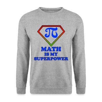 Pi und Mathe ist meine Superkraft - Unisex Pullover - Weißgrau meliert - Vorne - Alina (178cm) & Michal (187cm)