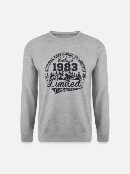 Original 1983 Jahrgang geboren Retro Geburtstag - Unisex Pullover - Weißgrau meliert