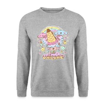 Cute bubble head pastel ice cream girl - Unisex Sweatshirt - salt & pepper - Front - Alina (178cm) & Michal (187cm)