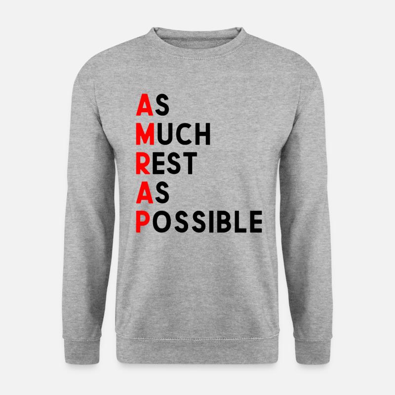 Autant de repos que possible AMRAP drôle - Sweat-shirt Unisexe - gris chiné