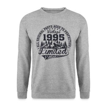 Born 1995 - Unisex Sweatshirt - salt & pepper - Front - Alina (178cm) & Michal (187cm)