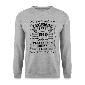 Limitierte Auflage von 1948 - Unisex Pullover - Weißgrau meliert - Vorne - Alina (178cm) & Michal (187cm)