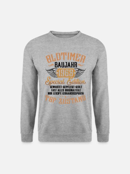 Oldtimer Baujahr 1965 Geboren Jahrgang Geburtstag - Unisex Pullover - Weißgrau meliert