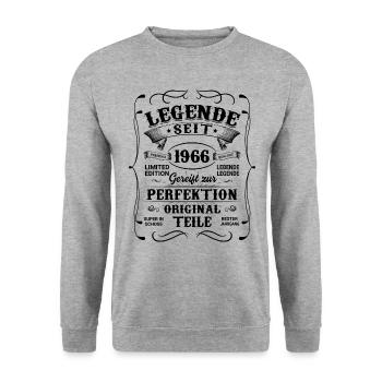 Legende Seit 1966 - Unisex Pullover - Weißgrau meliert - Vorne - Alina (178cm) & Michal (187cm)