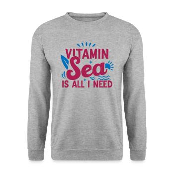 I need Vitamin Sea - Sweat-shirt Unisexe - gris chiné - Devant - Alina (178cm) & Michal (187cm)