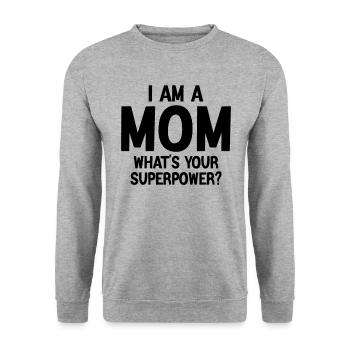 I am a Mom - Unisex Sweatshirt - salt & pepper - Front - Alina (178cm) & Michal (187cm)