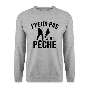 Je Peux Pas J'ai Pêche - Sweat-shirt Unisexe - gris chiné - Devant - Alina (178cm) & Michal (187cm)