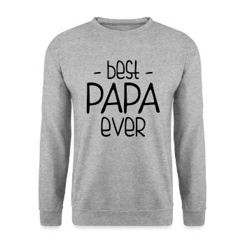 Best Dad Ever - Unisex Sweatshirt - salt & pepper - Front - Alina (178cm) & Michal (187cm)