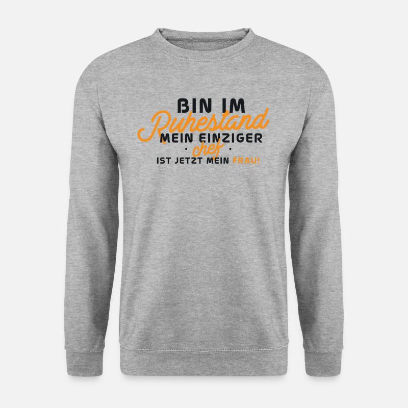 Ruhestand: Frau ist Chef - Unisex Pullover - Weißgrau meliert
