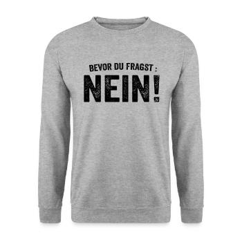 Vor dem Fragen Nein - Unisex Pullover - Weißgrau meliert - Vorne - Alina (178cm) & Michal (187cm)