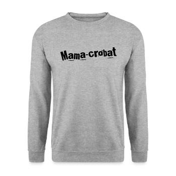 Mama-crobat Élégance Maternelle - Sweat-shirt Unisexe - gris chiné - Devant - Alina (178cm) & Michal (187cm)