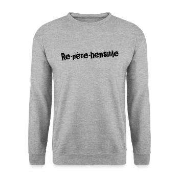 Re-père-hensible Papa Parfait - Sweat-shirt Unisexe - gris chiné - Devant - Alina (178cm) & Michal (187cm)