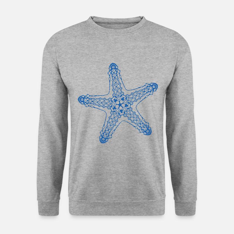 Seestern - Unisex Pullover - Weißgrau meliert