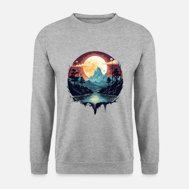 Fantasy landscape by moonlight - Unisex Sweatshirt - salt & pepper