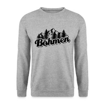 Böhmen - Wald und Berge Wandern Erholung - Unisex Pullover - Weißgrau meliert - Vorne - Alina (178cm) & Michal (187cm)
