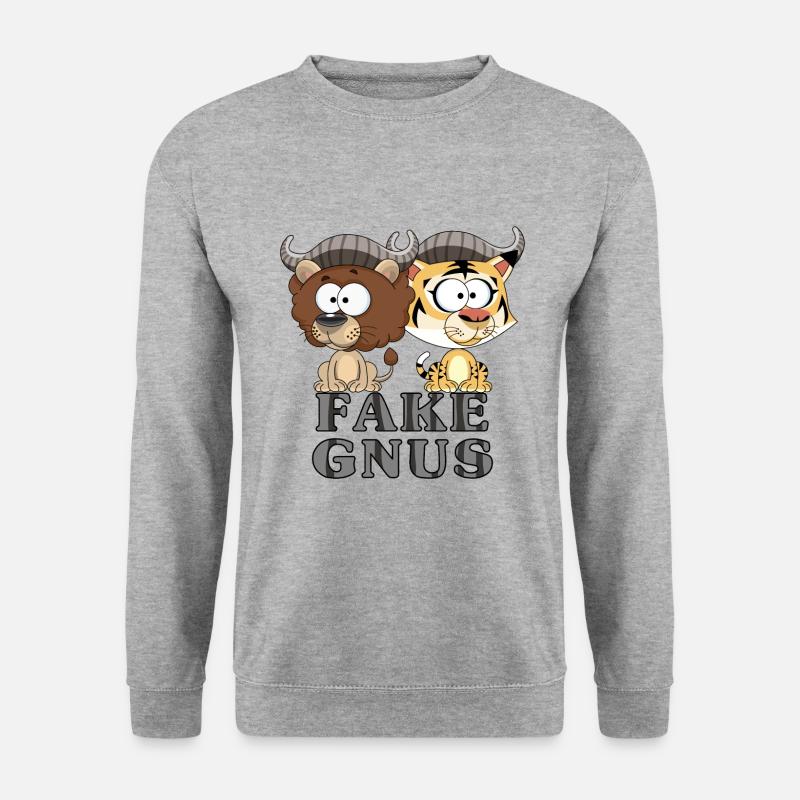 lustige Fake Gnus - Unisex Pullover - Weißgrau meliert