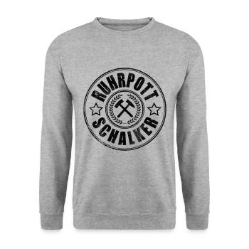 Ruhr pot Schalke - Unisex Sweatshirt - salt & pepper - Front - Alina (178cm) & Michal (187cm)